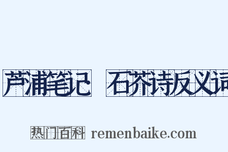 芦浦笔记·石芥诗反义词是什么意思的图片